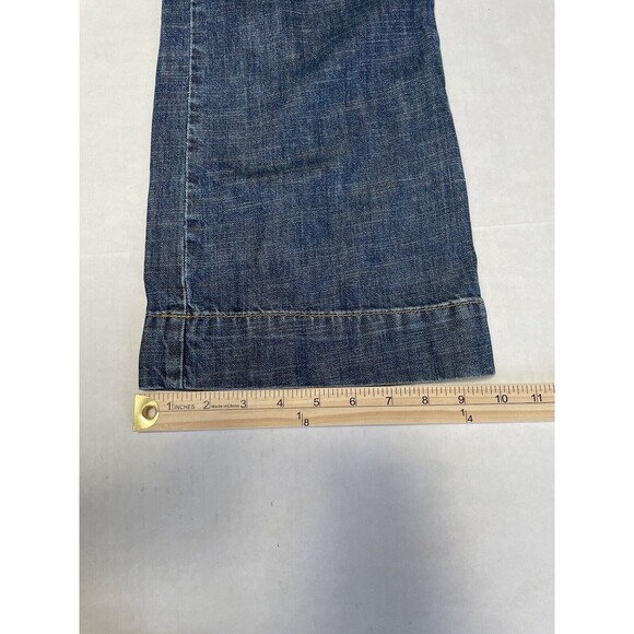 Tommy Hilfiger Dark Wash Cuffed Mid Rise Trouser Jeans Size 2S Flare Denim - Picture 10 of 10